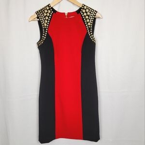 Michael Kors Red and Black Studded Dress #1270